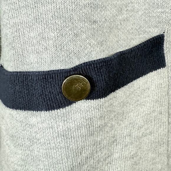 Tommy Hilfiger Sweater Gray Navy XS Women’s Long Sleeve Pocket Knit Pullover - Picture 5 of 7